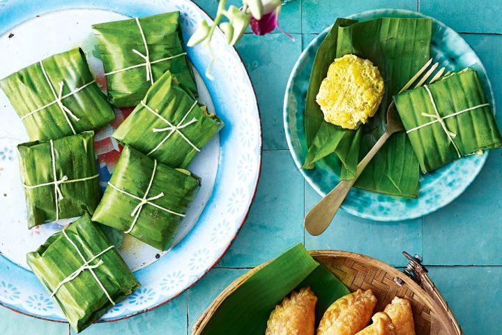 Готовим Fish Spicy fish cakes in banana leaves