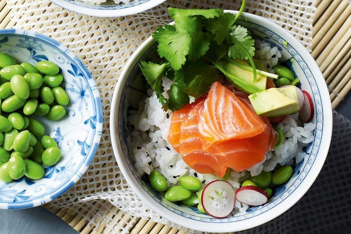 Cooking Fish Sushi rice salad