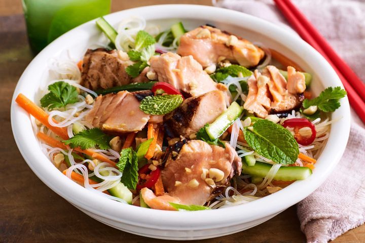 Cooking Fish Vietnamese salmon noodle bowl