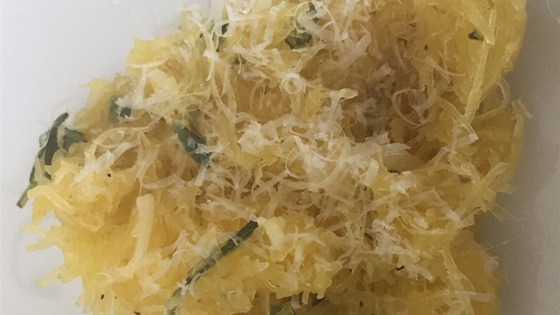 Cooking Health Spaghetti Squash with Pine Nuts, Sage, and Romano