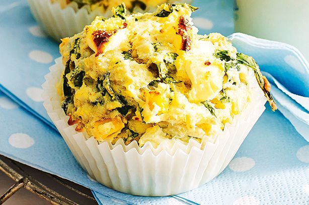 Cooking Child Corn, spinach and feta muffins