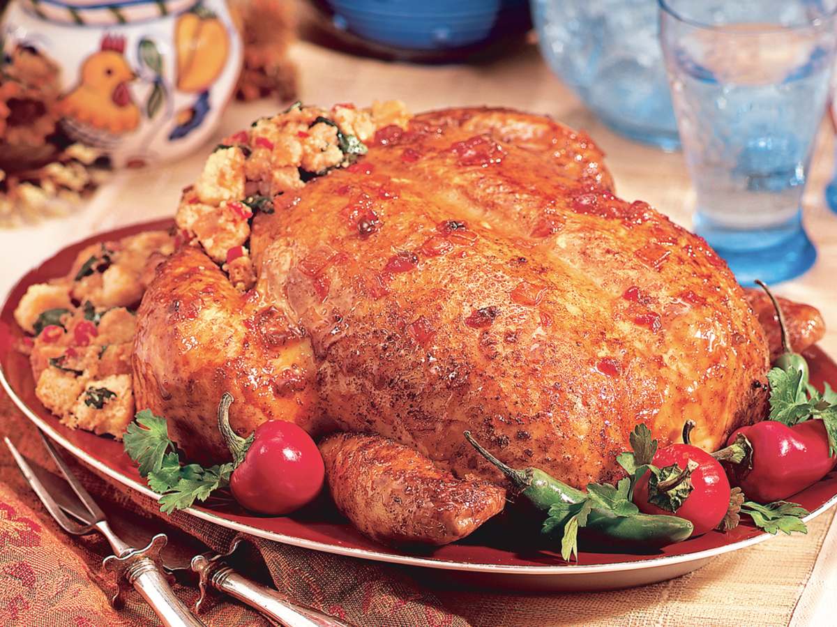 Готовим Meat Roast Chicken with Cornbread Stuffing
