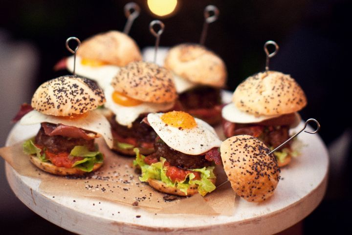 Cooking Meat Beef & pork sliders with chipotle ketchup