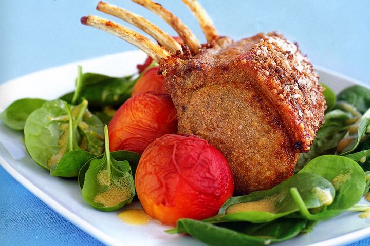 Cooking Meat Cumin and salt crusted roast pork with peaches