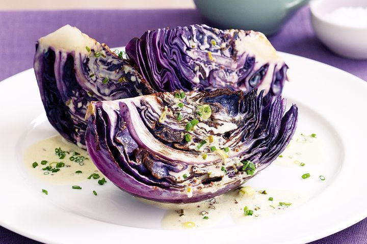 Cooking Meat Grilled cabbage with cream sauce