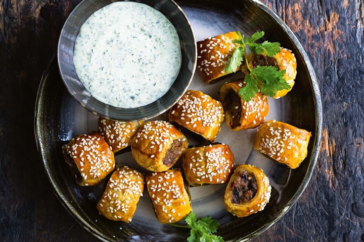 Cooking Meat Mini masala sausage rolls