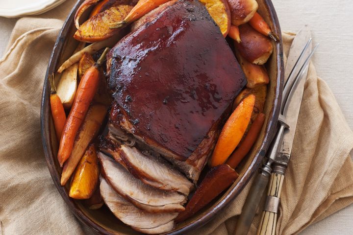 Cooking Meat Orange and ginger slow-roasted pork shoulder