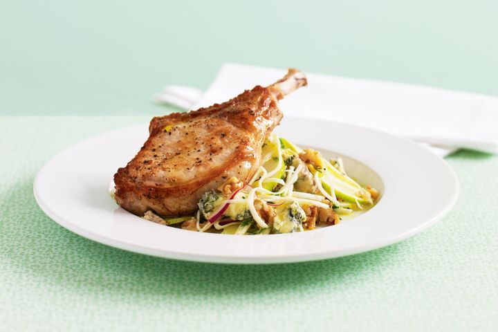 Cooking Meat Pear & celeriac slaw with pork cutlets