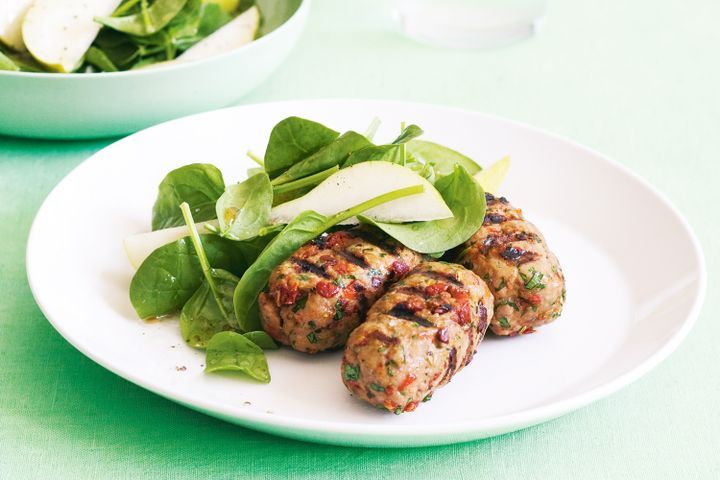 Cooking Meat Pork, fennel and sun-dried tomato sausages