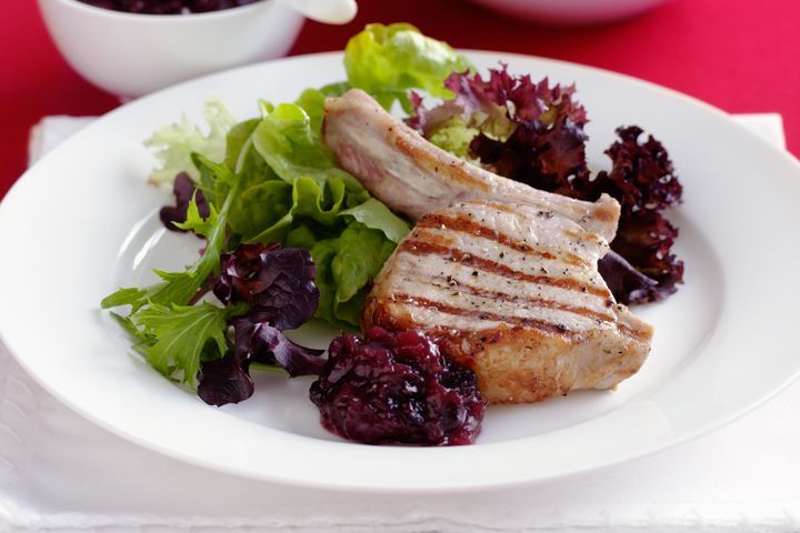Готовим Meat Pork with cranberry and apple relish