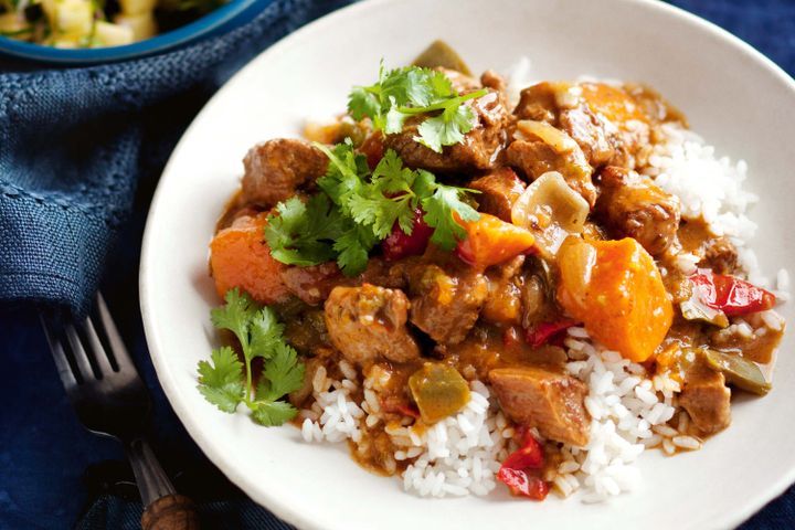 Cooking Meat Slow-cooker jerk pork stew