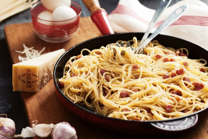 Cooking Meat Spaghetti alla carbonara