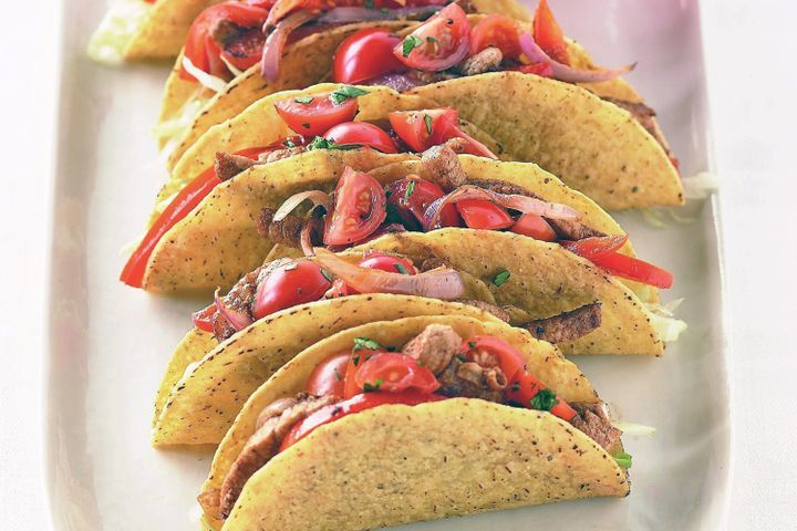 Cooking Meat Spice-rubbed pork tacos with tomato salsa