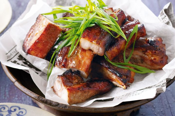 Cooking Meat Sticky char siu spare ribs