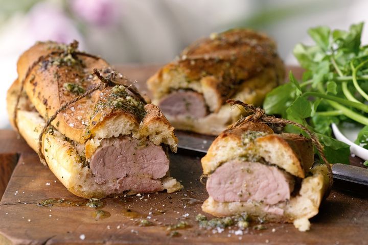 Cooking Meat Tuscan-style roast pork rolls