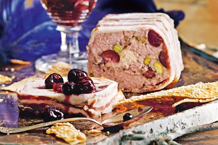 Cooking Meat Veal terrine with cherry sauce