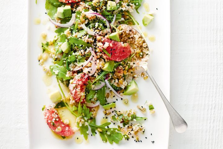 Cooking Salads Ancient grain salad with avocado and grapefruit