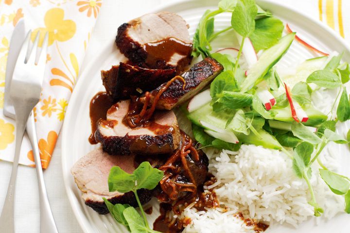 Cooking Salads Asian style duck with cucumber and radish salad