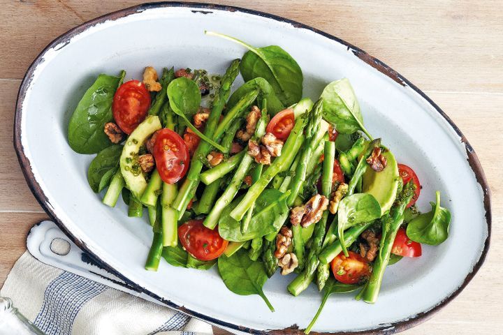 Cooking Salads Asparagus, avocado and cherry tomato salad