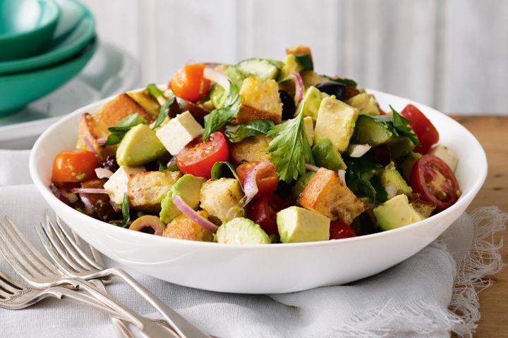 Cooking Salads Avocado panzanella salad