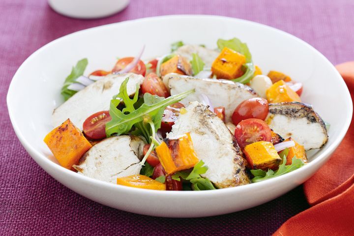 Cooking Salads Balsamic chicken and pumpkin salad