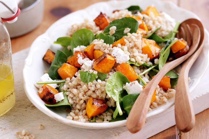 Cooking Salads Barley and honey roast pumpkin salad