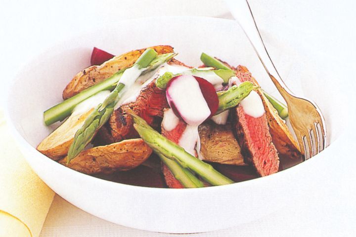 Cooking Salads Beef, potato and beetroot salad