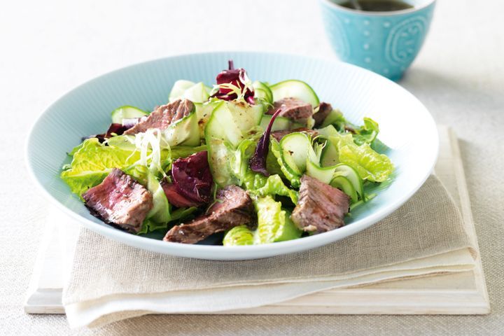 Cooking Salads Beef and cucumber salad