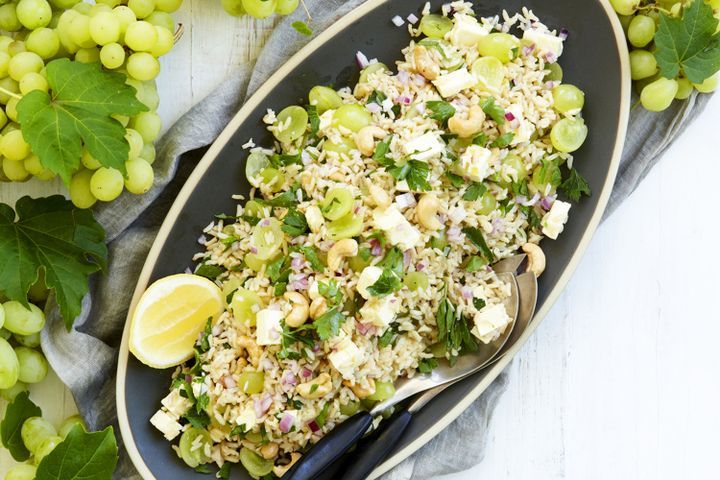 Cooking Salads Brown rice, grape & feta salad