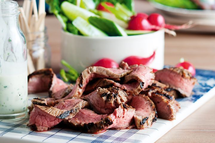 Cooking Salads Buttermilk and coriander steak with salad