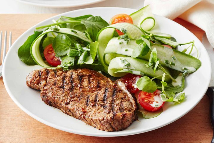 Cooking Salads Cajun porterhouse steak and watercress salad