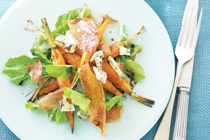 Cooking Salads Caramelised carrot and rocket salad