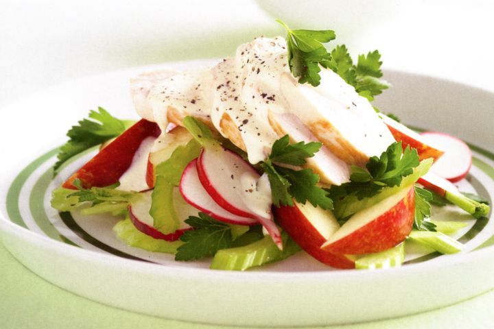 Cooking Salads Celery, apple and chicken salad