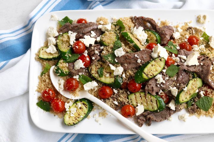 Cooking Salads Chargrilled vegetable and lamb salad