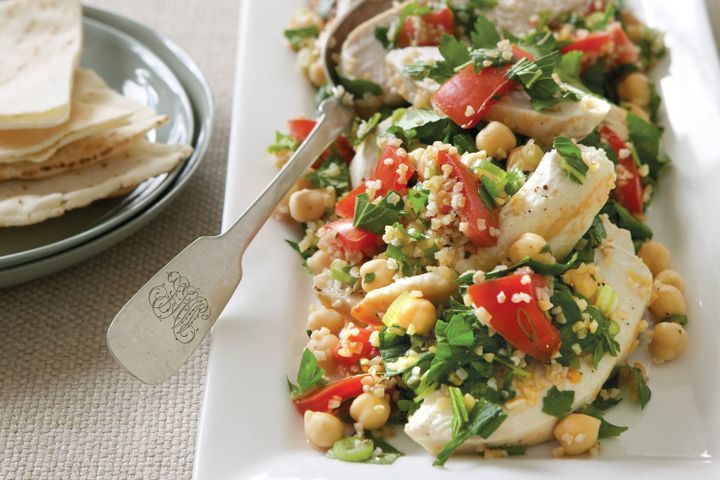 Cooking Salads Chicken and chickpea tabouli salad