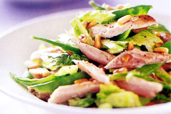 Cooking Salads Chicken and pine nut salad