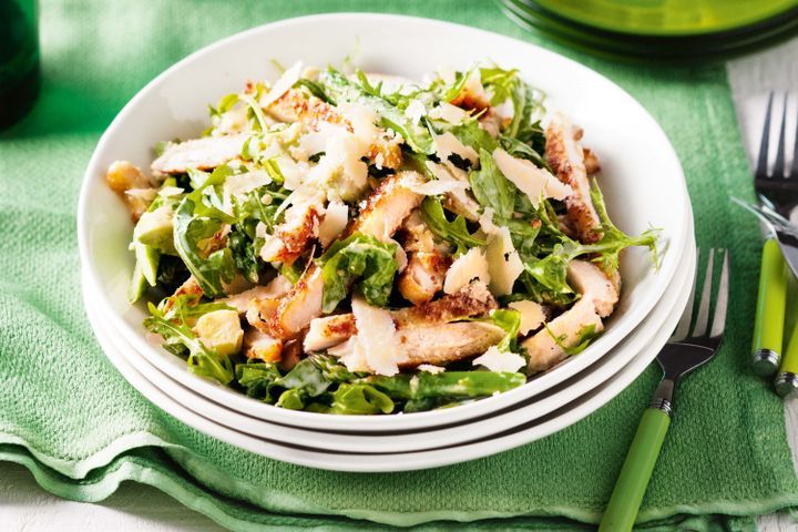 Cooking Salads Chicken schnitzel and avocado salad