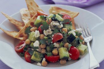Cooking Salads Chickpea and feta salad