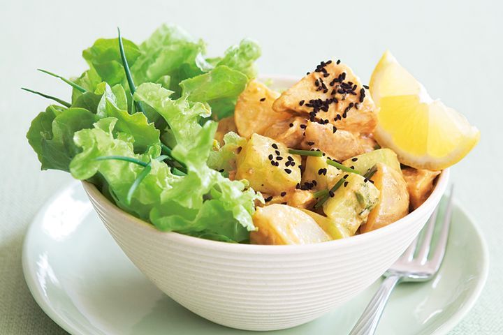 Cooking Salads Coronation chicken and potato salad