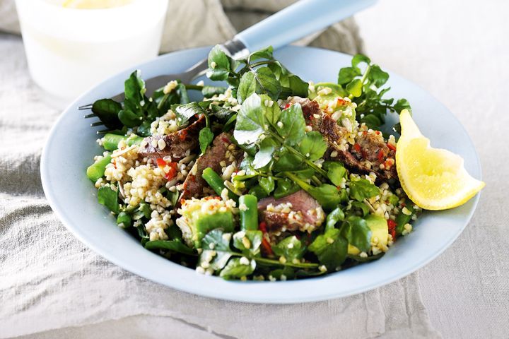 Cooking Salads Cracked wheat and lamb salad