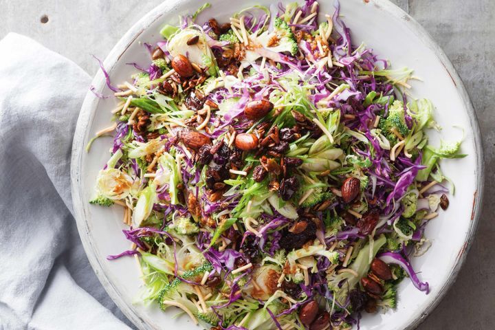 Cooking Salads Crunchy noodle, cabbage and tamari-roasted seed salad