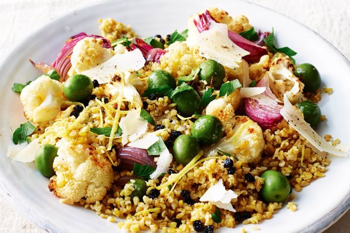 Cooking Salads Freekeh and roast cauliflower salad