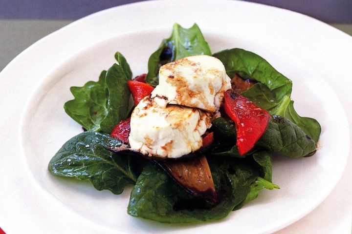 Cooking Salads Goats cheese and eggplant salad