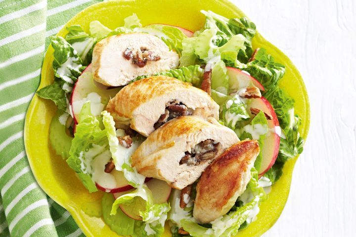 Cooking Salads Gorgonzola chicken with apple and celery salad