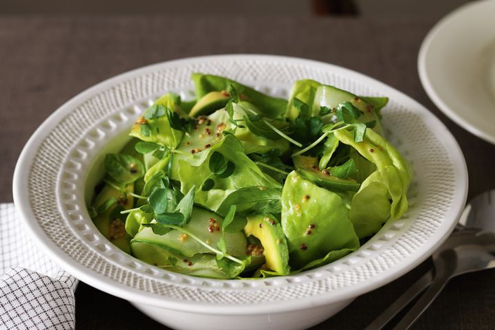 Cooking Salads Herb salad with lemon dressing