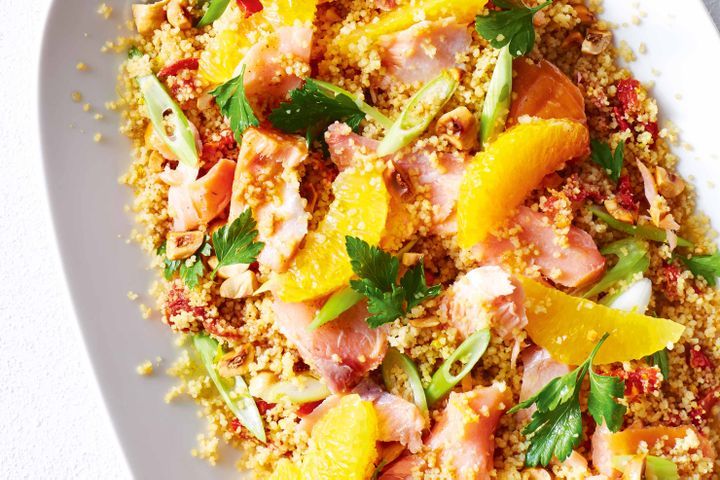 Cooking Salads Hot-smoked salmon & couscous salad