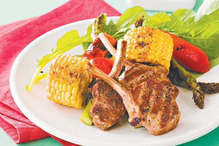 Cooking Salads Lamb and grilled vegetable salad