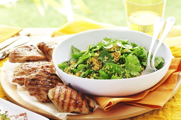 Cooking Salads Lime chicken with herb & quinoa salad