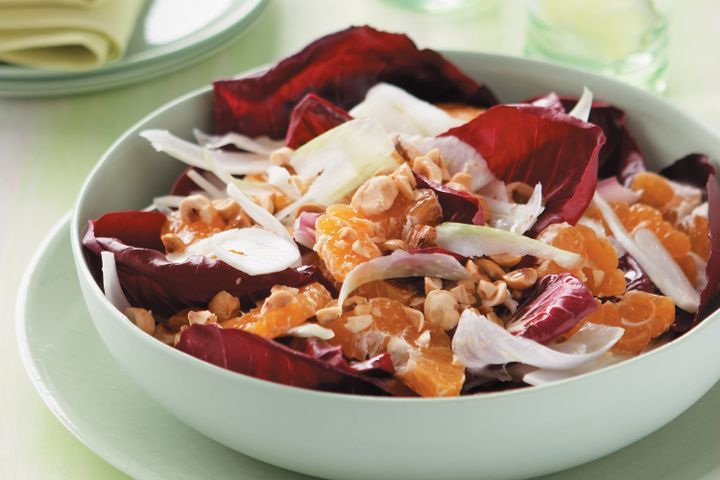 Cooking Salads Mandarin, hazelnut and treviso salad