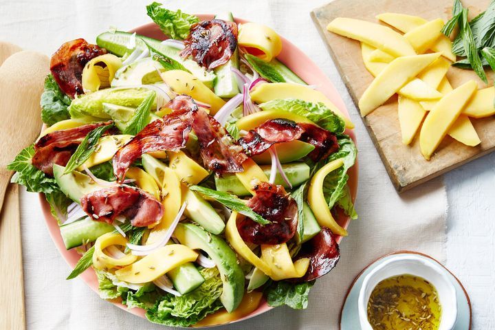 Cooking Salads Mango and crispy prosciutto salad with fennel dressing